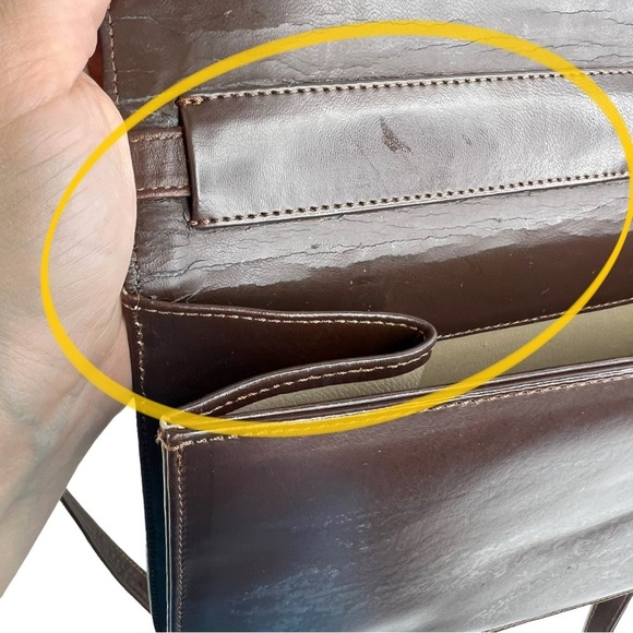 Brown Faux Leather & Suede Patchwork Front Shoulder Purse - Picture 15 of 15